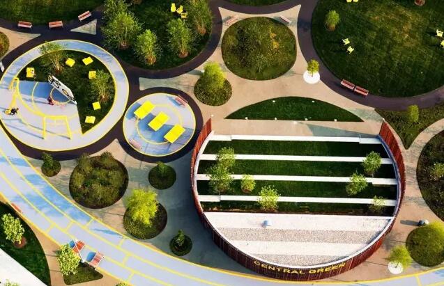 美國(guó)費(fèi)城海軍造船廠中央綠地景觀圖